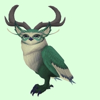 Green Somnowl w/ Crescent Antlers, Large Ears, Wide Brows, Stub-Tail