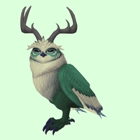 Green Somnowl w/ Pronged Antlers, No Ears, Crested Brow, Stub-Tail