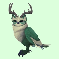 Green Somnowl w/ Pronged Antlers, Medium Ears, Crested Brow, Medium Tail