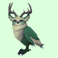 Green Somnowl w/ Pronged Antlers, Large Ears, Crested Brow, Short Tail