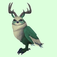 Green Somnowl w/ Pronged Antlers, No Ears, Horned Brows, Short Tail