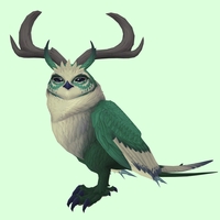 Green Somnowl w/ Crescent Antlers, No Ears, Horned Brows, Long Tail