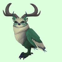 Green Somnowl w/ Crescent Antlers, Small Ears, Horned Brows, Stub-Tail