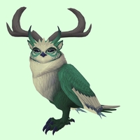 Green Somnowl w/ Crescent Antlers, Small Ears, Horned Brows, Medium Tail