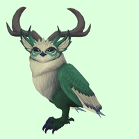 Green Somnowl w/ Crescent Antlers, Large Ears, Horned Brows, Stub-Tail