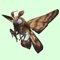 Sparkly Brown Dustmoth w/ Blue Glow