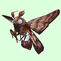 Sparkly Reddish-Brown Dustmoth w/ Blue Glow