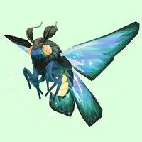 Sparkly Blue-Teal Dustmoth w/ Orange Glow