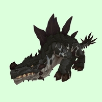 Black Primal Thunder Lizard w/ Short Horn, Regular Plates & Tail Spikes