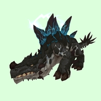 Black Primal Thunder Lizard w/ Short Horn, Electric Plates & Tail Spikes