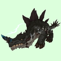 Black Primal Thunder Lizard w/ Electric Horn, Regular Plates & Tail Spikes