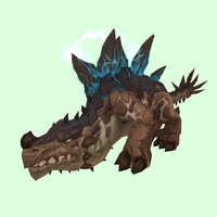 Brown Primal Thunder Lizard w/ Short Horn, Electric Plates & Tail Spikes