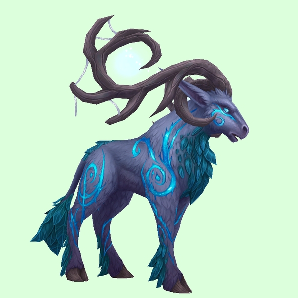 Purple & Teal Runestag w/ Webbed Horns