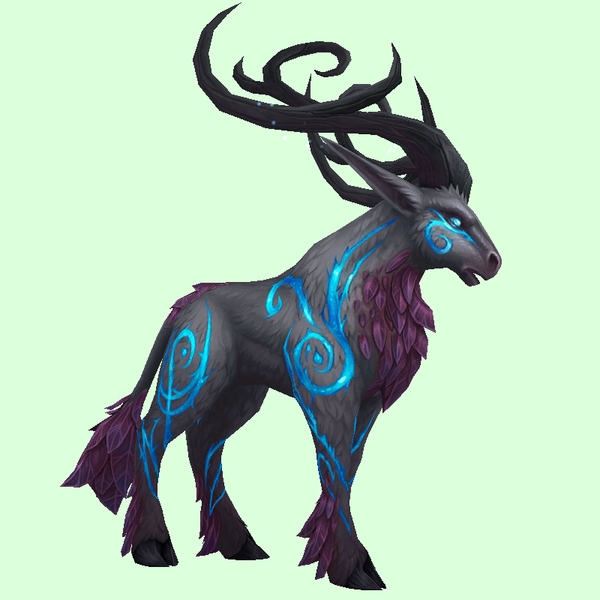 Black & Purple Runestag w/ Upswept Horns