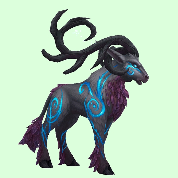 Black & Purple Runestag w/ Backswept Horns