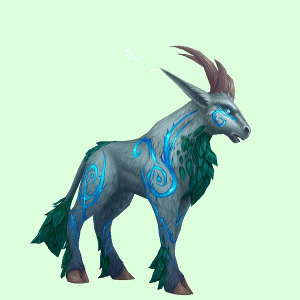 Silver & Green Runestag w/ Short Horns