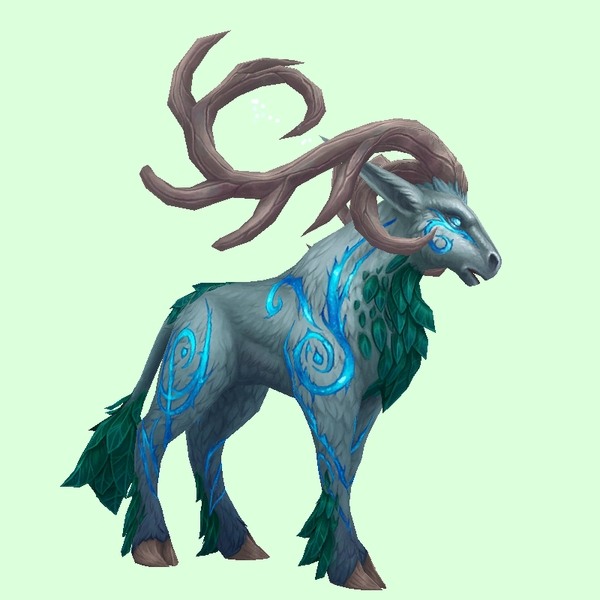 Silver & Green Runestag w/ Backswept Horns