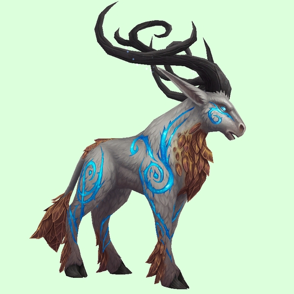 Grey & Brown Runestag w/ Upswept Horns