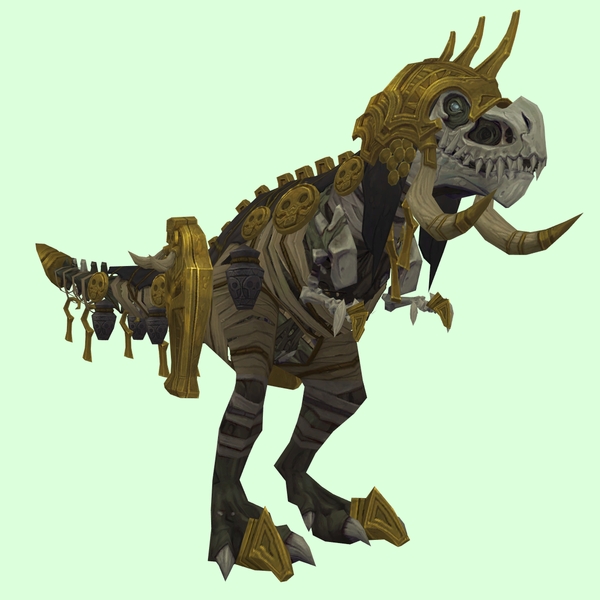 Grey Skeletal Devilsaur w/ Old Gold Armour & Helmet