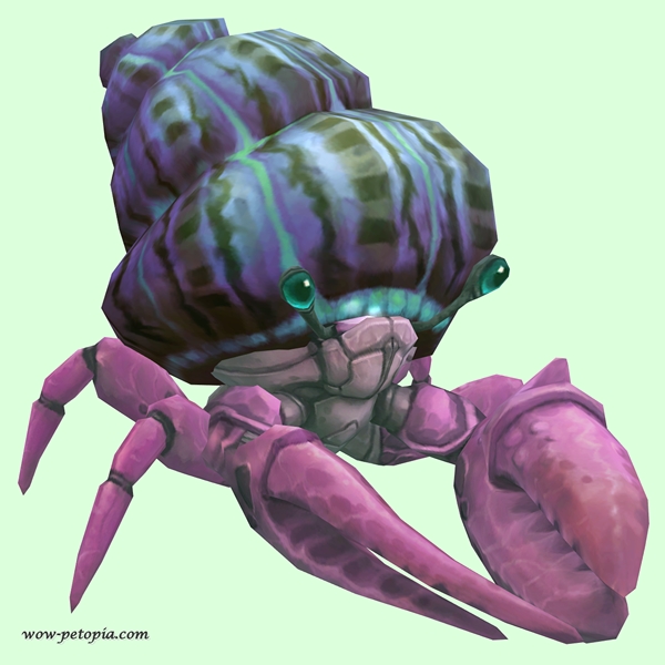 Pink Hermit Crab w/ Purple & Green Shell