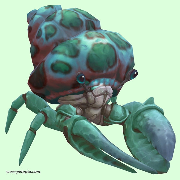 Teal Hermit Crab w/ Green-Spotted Teal Shell