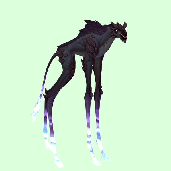 Black Deepstrider w/ Purple Glow, Short Horns & Maned Back