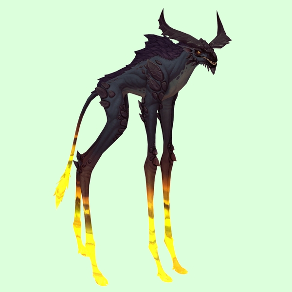 Black Deepstrider w/ Yellow Glow, Large Horns & Maned Back