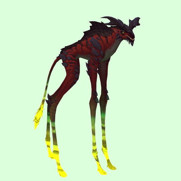 Red Deepstrider w/ Green Glow, Pronged Horns & Maned Back