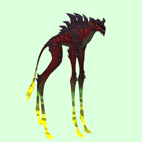 Red Deepstrider w/ Green Glow, Short Horns & Spiny Back