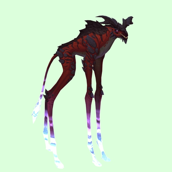 Red Deepstrider w/ Purple Glow, Pronged Horns & Maned Back