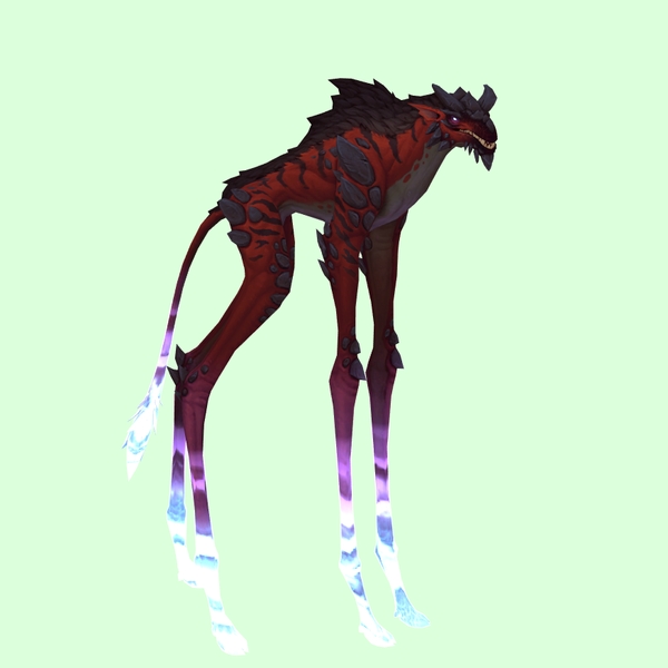 Red Deepstrider w/ Purple Glow, Short Horns & Maned Back