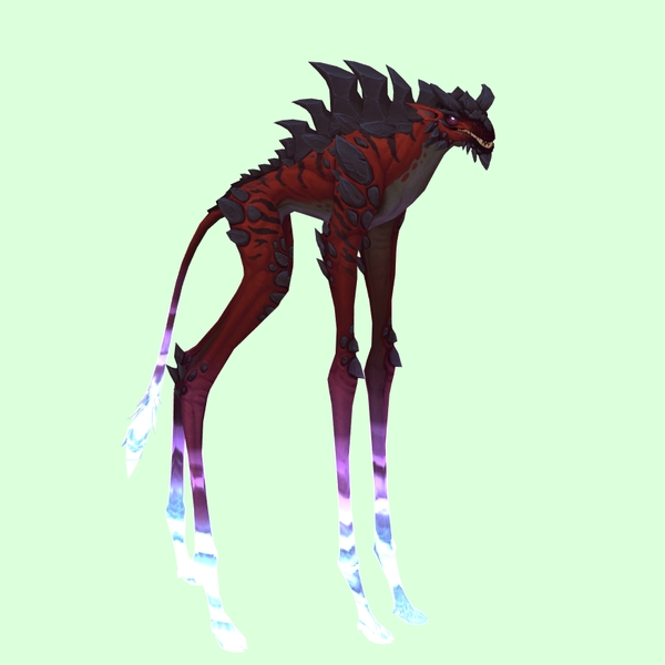 Red Deepstrider w/ Purple Glow, Short Horns & Spiny Back