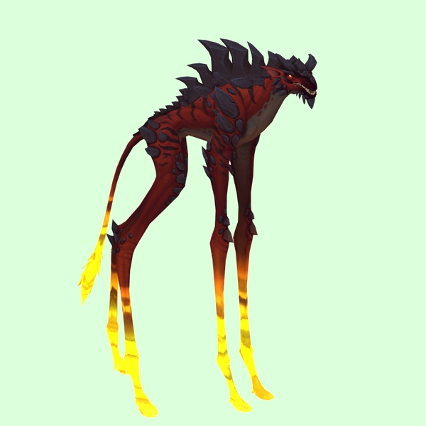 Red Deepstrider w/ Yellow Glow, Short Horns & Spiny Back