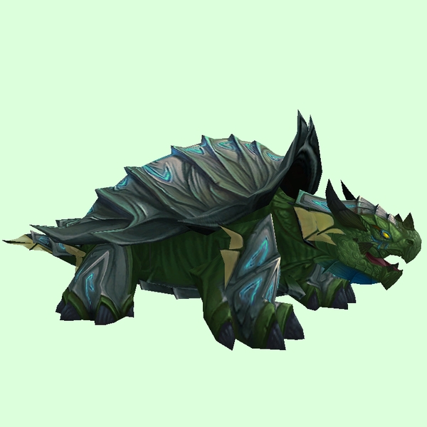 Grey & Dark Green Spiked Dragon Turtle w/ Glow