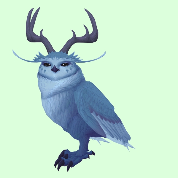 Blue Somnowl w/ Pronged Antlers, No Ears, Wide Brows, Stub-Tail