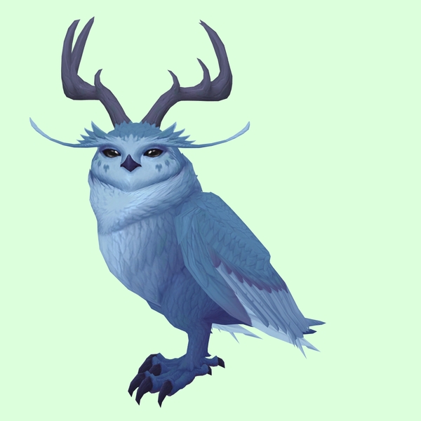 Blue Somnowl w/ Pronged Antlers, No Ears, Wide Brows, Short Tail