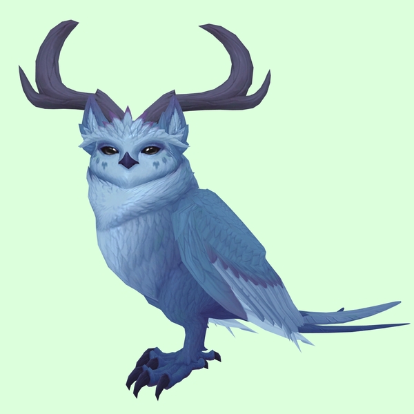 Blue Somnowl w/ Crescent Antlers, Medium Ears, Crested Brow, Long Tail