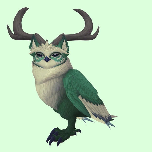 Green Somnowl w/ Crescent Antlers, Medium Ears, Crested Brow, Short Tail