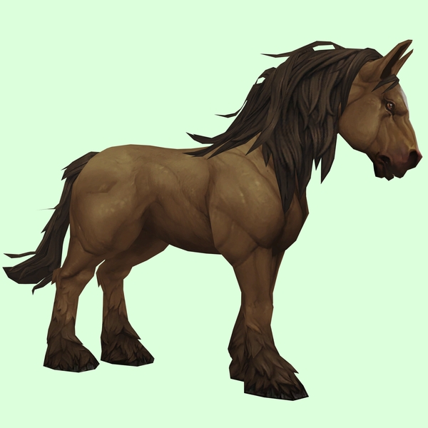 Brown Dun Horse w/ Long Mane