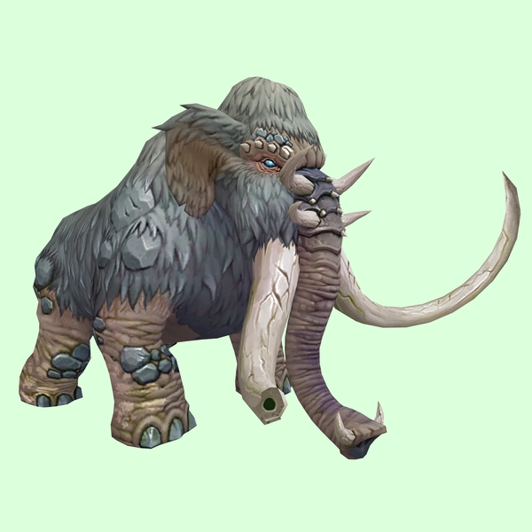 Grey Mammoth w/ Enormous Broken Tusks