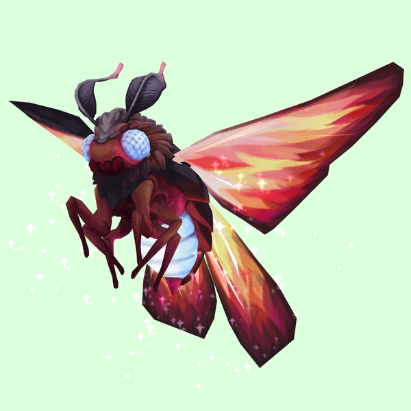 Sparkly Red Dustmoth w/ Blue Glow