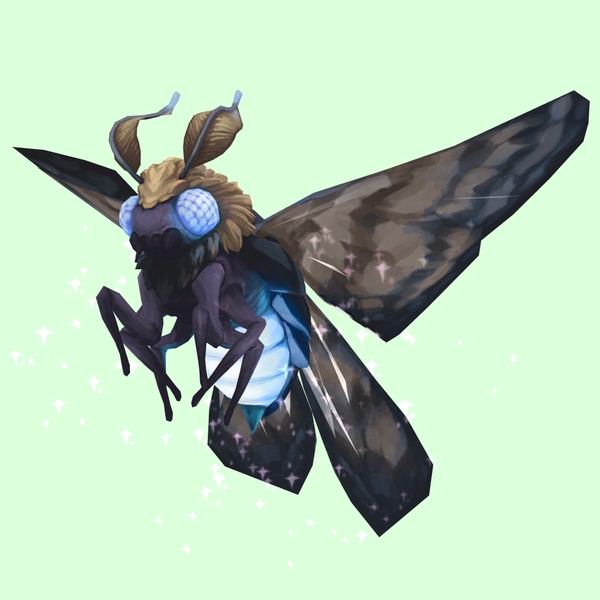 Sparkly Dark Brown Dustmoth w/ Blue Body & Glow