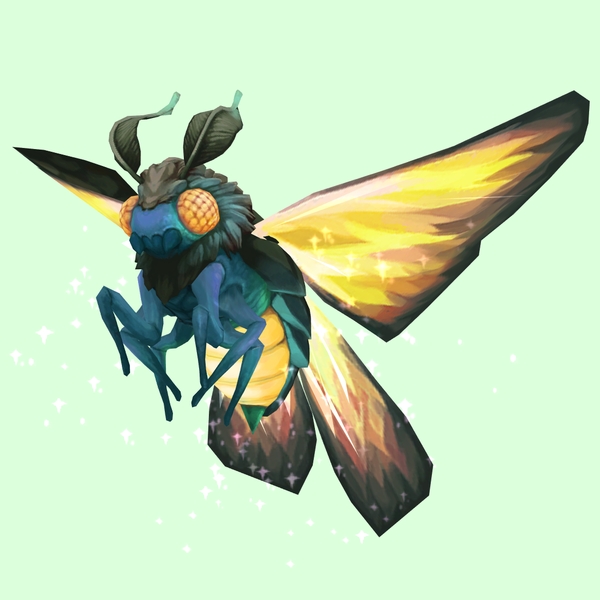 Sparkly Orange Dustmoth w/ Teal Body