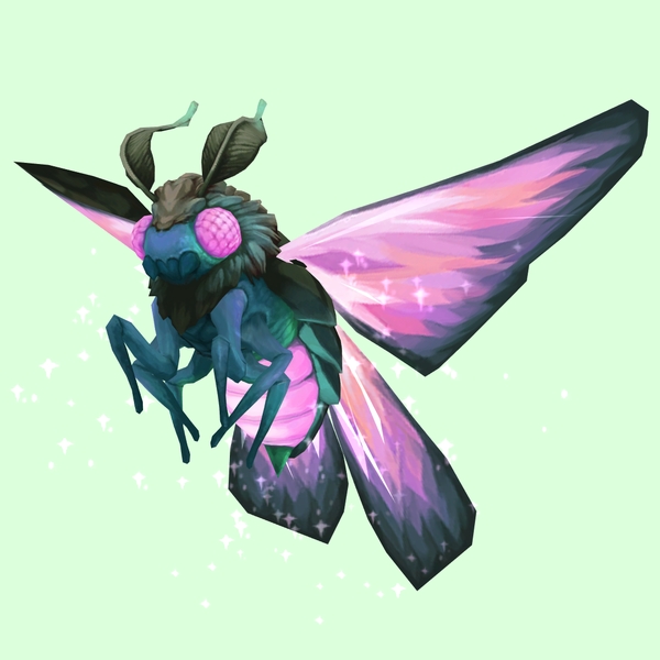 Sparkly Pink Dustmoth w/ Teal Body