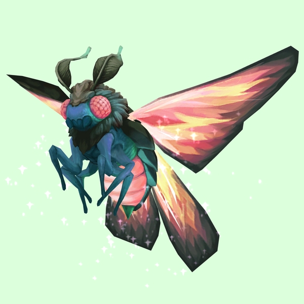 Sparkly Red Dustmoth w/ Teal Body