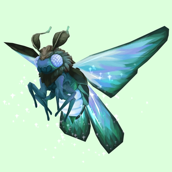 Sparkly Blue Dustmoth w/ Teal Body