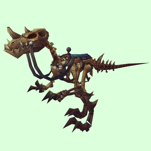 Saddled Darkened Bronze Skeletal Raptor
