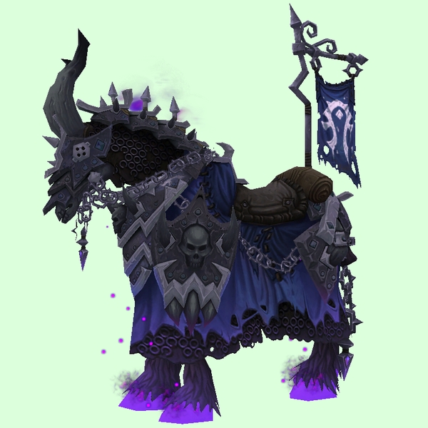Dark Purple Skeletal Warhorse w/ Pennant