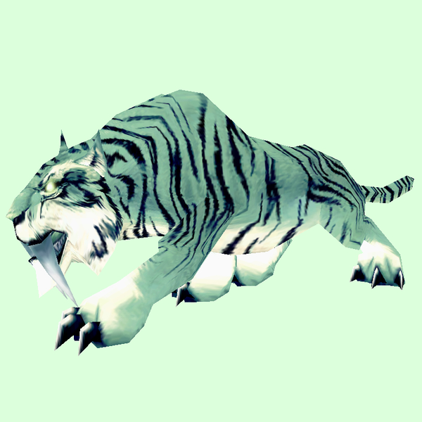 Glowing Pale Green Saber Cat