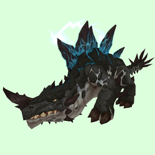 Black Primal Thunder Lizard w/ Regular Horn, Electric Plates & Tail Spikes